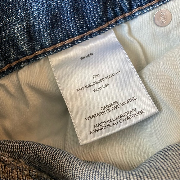 Men’s Silver “Zac” Blue Straight Jeans Size- W28 L34 - Picture 9 of 12